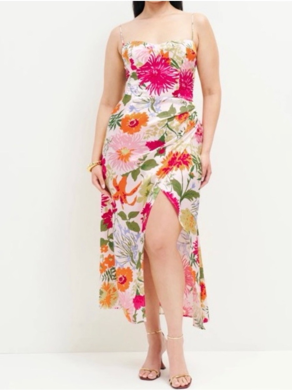 Reformation Marguerite Silk Dress in Fabrizia